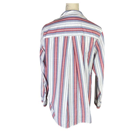 Grayson The Hero Red White Blue Stripe Long Sleeve Button Up Americana Shirt - Picture 8 of 16